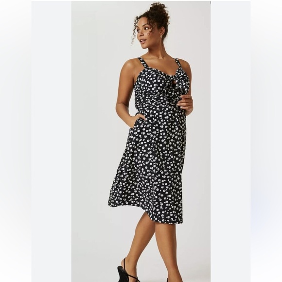 MAEVE Anthropologie Cecilia Pettersson Tie-Front Midi Dress - Picture 3 of 11